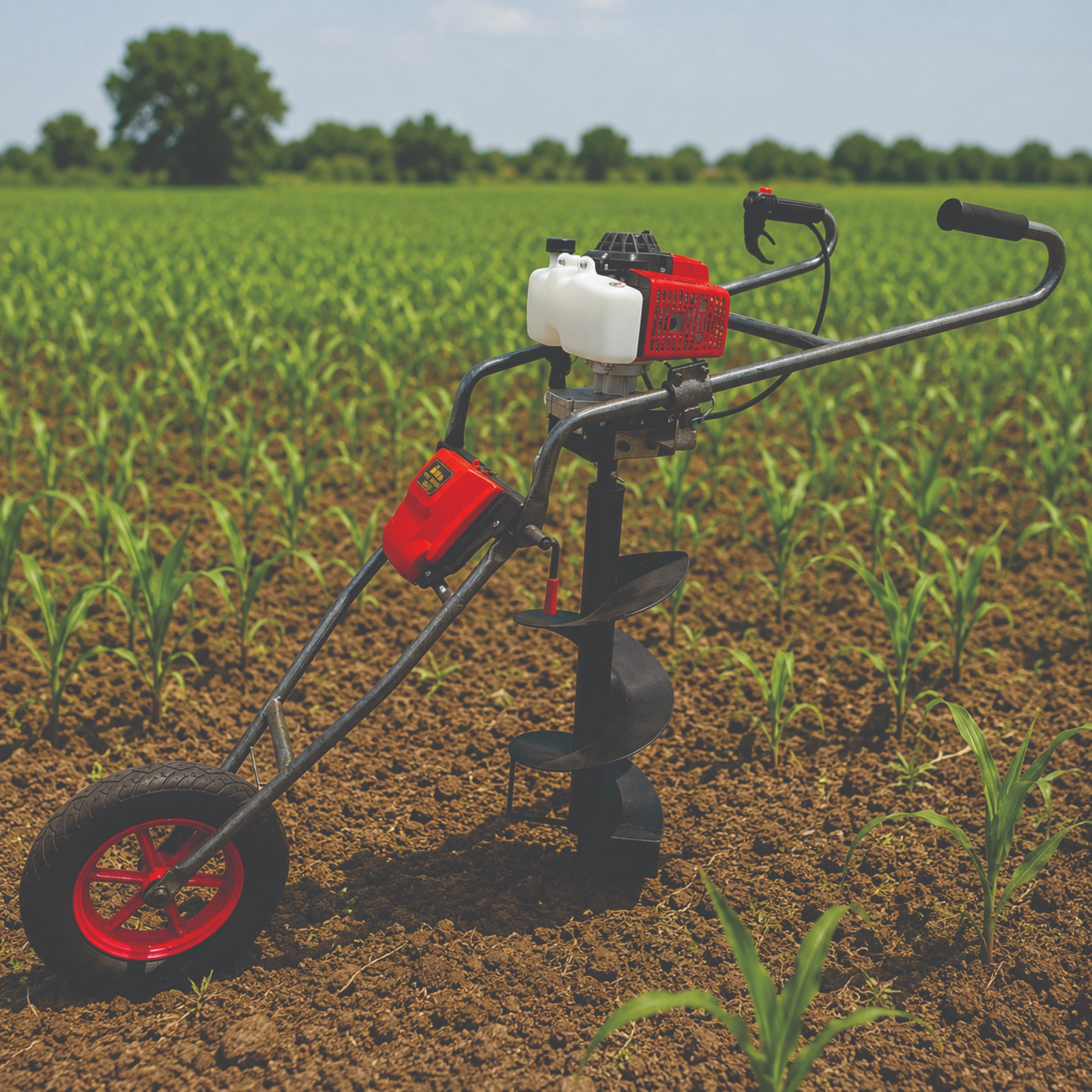 FARMIC FC-EA-63THY: 63cc Trolley Type Earth Auger Planters for Digging & Plantation